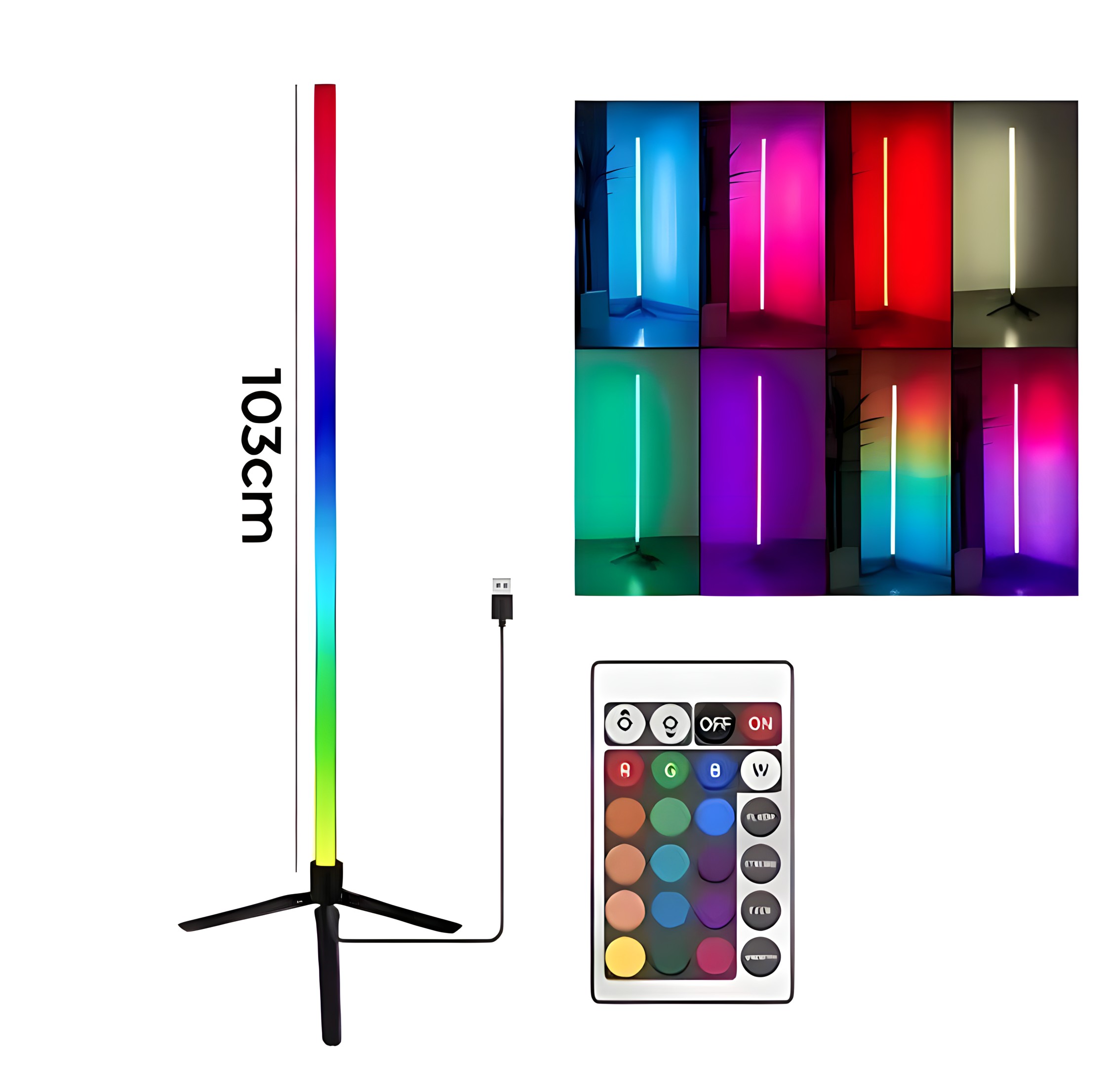 آباژور ایستاده اتاق گیمینگ ، فلور لامپ RGB HZ-012